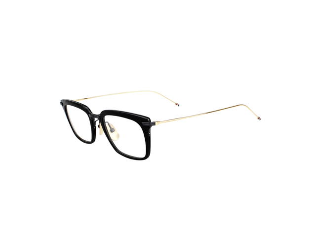 Thom Browne Thom Browne TBX916 Eyeglasses In Titanium With Demo Lens Black Gold - view 3