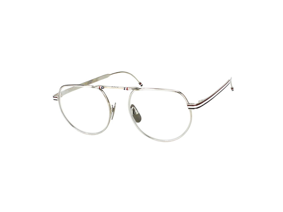 Thom Browne Thom Browne TBX918 Eyeglasses In Titanium Frame With Demo Lens Silver