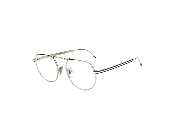 Thom Browne Thom Browne TBX918 Eyeglasses In Titanium Frame With Demo Lens Silver - view 3