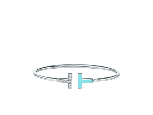 Tiffany & Co. Tiffany & Co. Diamond and Turquoise Wire Bracelet In 18k White Gold - view 1