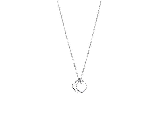 Tiffany & Co. Tiffany & Co. Pink Double Heart Tag Pendant In Silver Mini - view 2