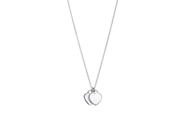 Tiffany & Co. Tiffany & Co. Double Heart Tag Pendant Mini In Silver-Blue - view 2