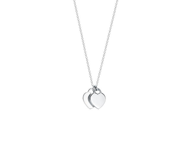 Tiffany & Co. Tiffany & Co. Double Heart Tag Pendant Mini In Silver-Red - view 2