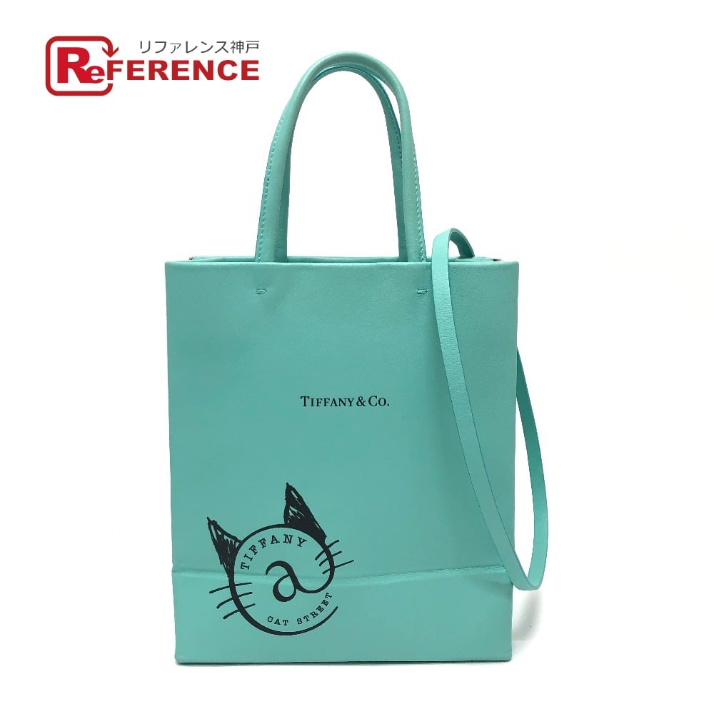Tiffany & Co. TIFFANY&Co. Cat street Small Shopping Tote 2WAY Hand Bag Shoulder Bag