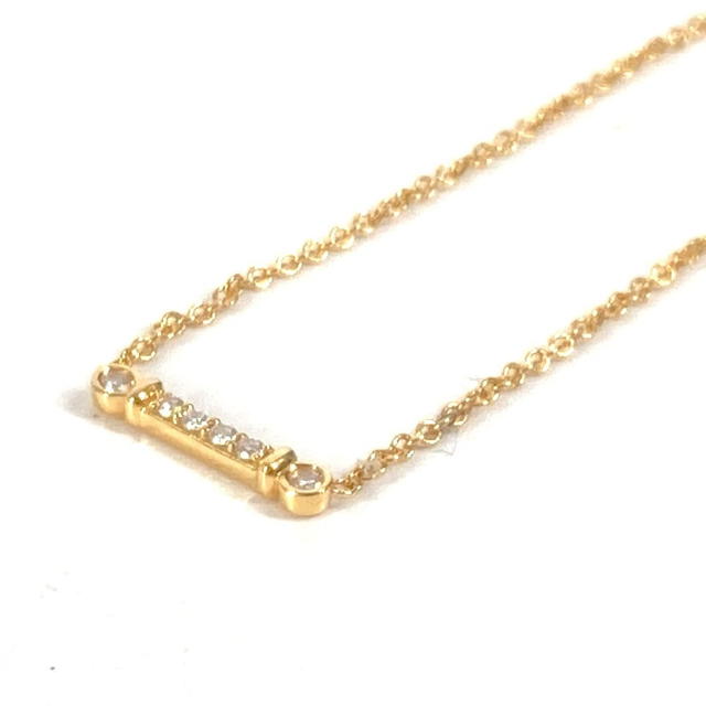 Tiffany & Co. TIFFANY&Co. K18 Fleur de Lys Key Bar Pendant Diamond Accessories Chain Necklace - view 2