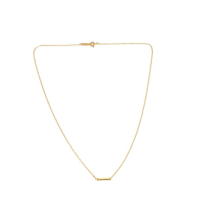 Tiffany & Co. TIFFANY&Co. K18 Fleur de Lys Key Bar Pendant Diamond Accessories Chain Necklace - view 3
