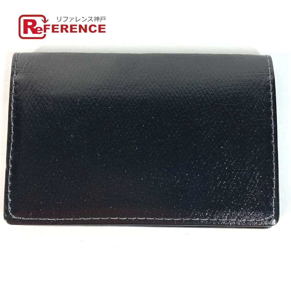 Tiffany & Co. TIFFANY&Co. logo Business Card Holder Pass Case Folded Card Case Leather Black