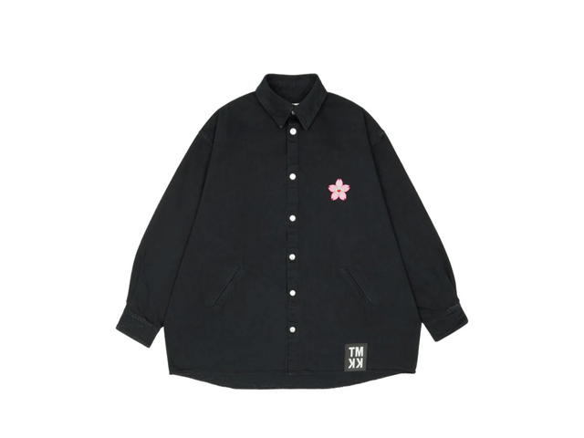 Takashi Murakami Takashi Murakami Sakura Embroidery Patch Cotton Shirts Black - view 2