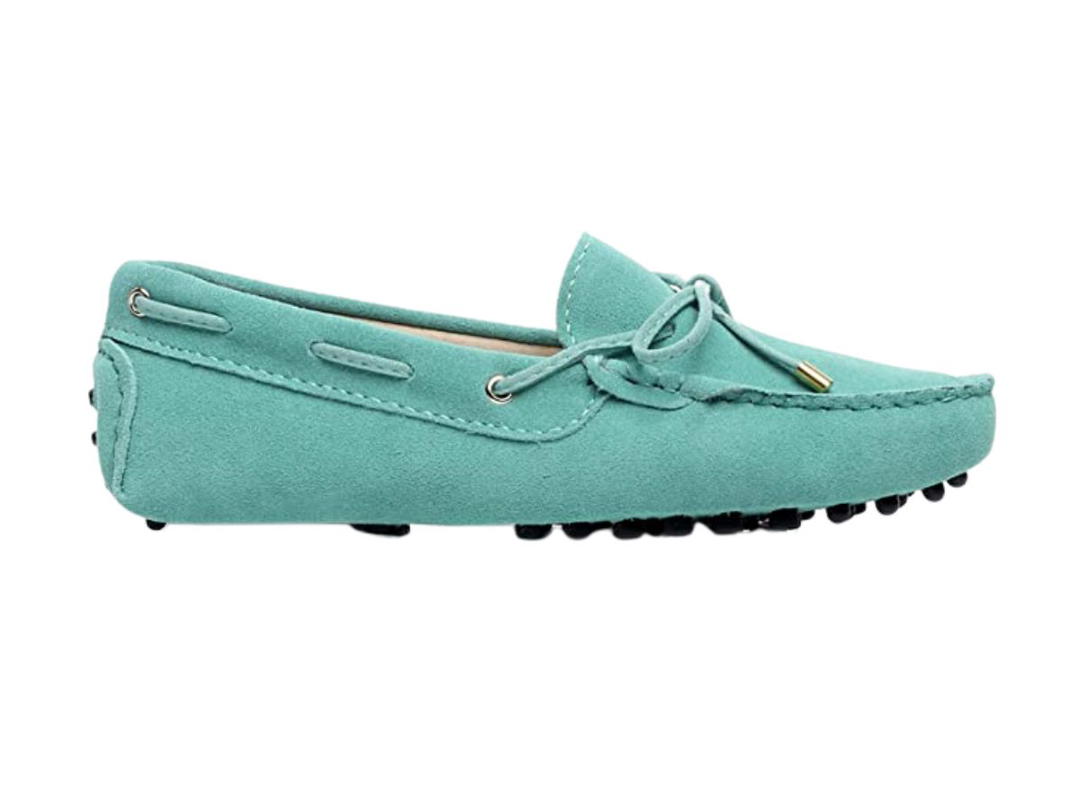 Tod's Tod’s Classic Suede Bow Tie Penny Loafers Light Green Bowtie