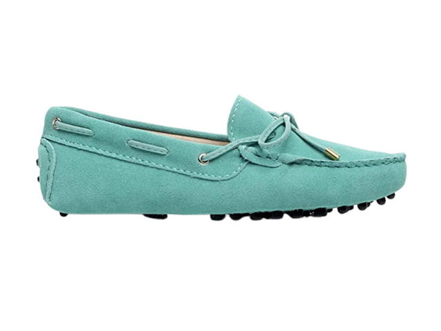 Tod's Tod’s Classic Suede Bow Tie Penny Loafers Light Green Bowtie - view 1