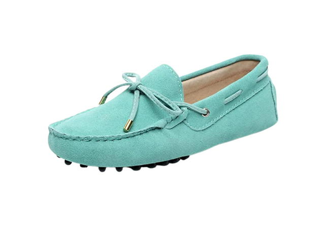 Tod's Tod’s Classic Suede Bow Tie Penny Loafers Light Green Bowtie - view 2
