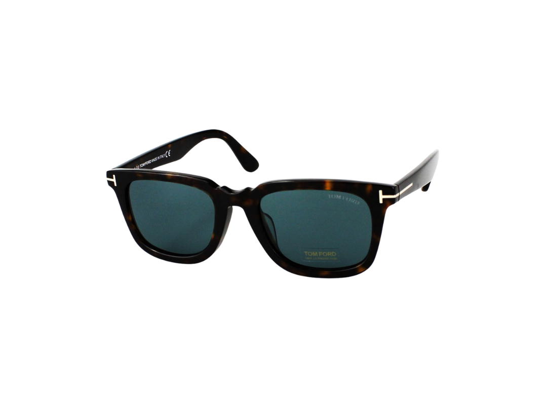 Tom Ford Tom Ford Dario Sunglasses In Plastic With Blue Lens Dark Havana