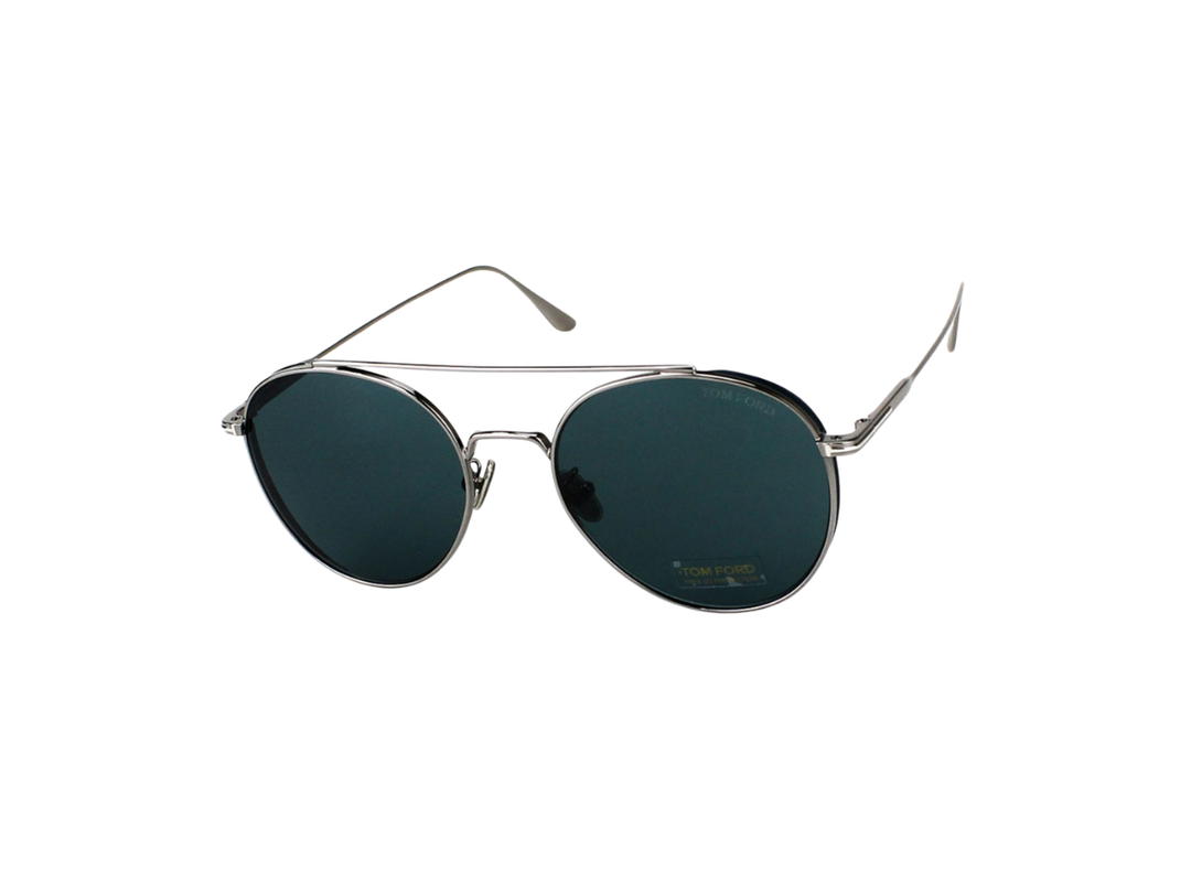 Tom Ford Tom Ford Declan Sunglasses In Metal With Dark Blue Lens Silver