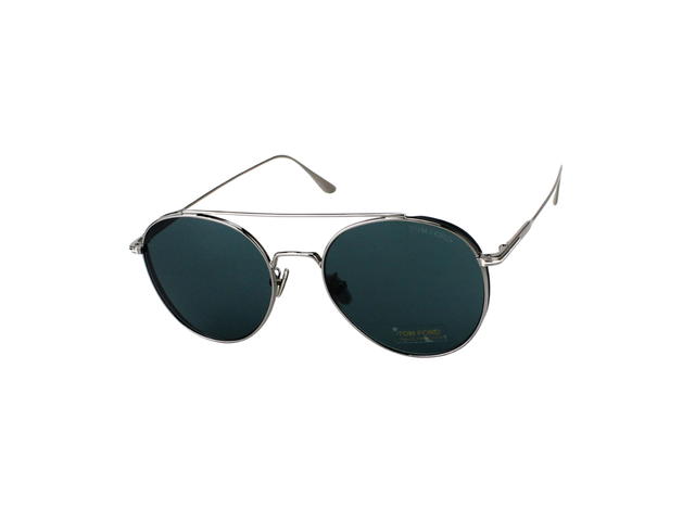 Tom Ford Tom Ford Declan Sunglasses In Metal With Dark Blue Lens Silver - view 1