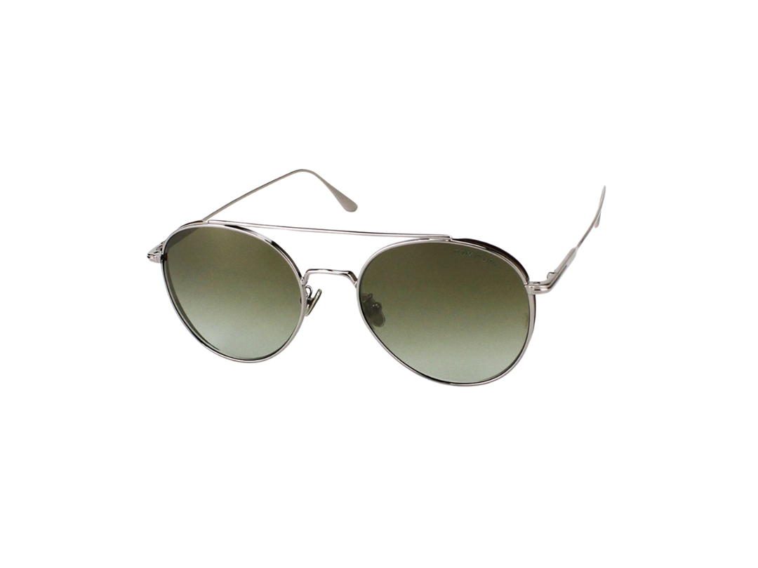 Tom Ford Tom Ford Declan Sunglasses In Metal With Green Lens Silver