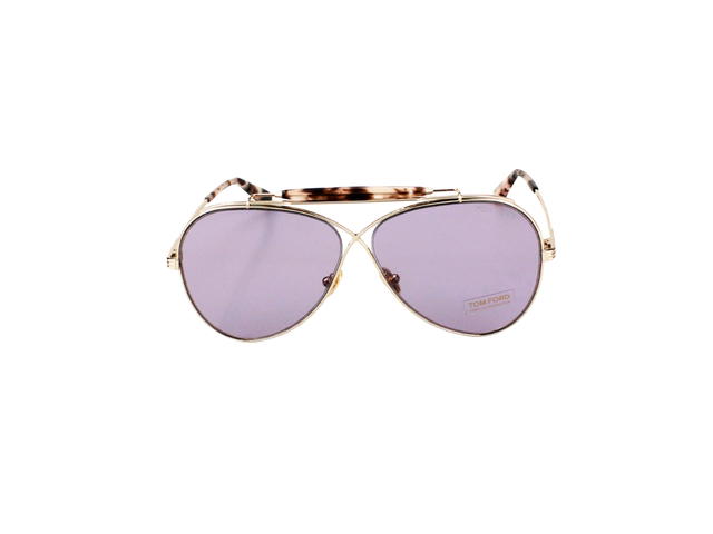 Tom Ford Tom Ford Holden Sunglasses In Metal With Purple Lens Gold - view 2