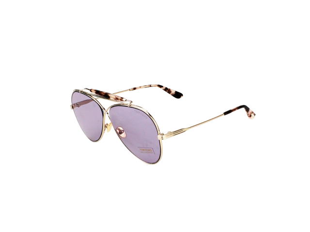 Tom Ford Tom Ford Holden Sunglasses In Metal With Purple Lens Gold - view 3