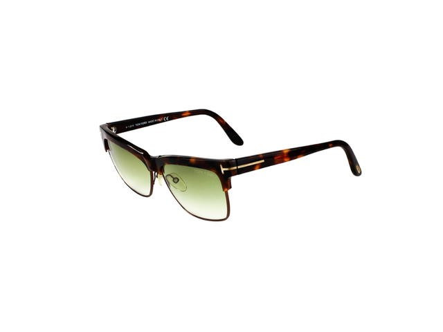 Tom Ford Tom Ford Montgomery Sunglasses In Plastic Metal With Green Lens Dark Havana - view 3