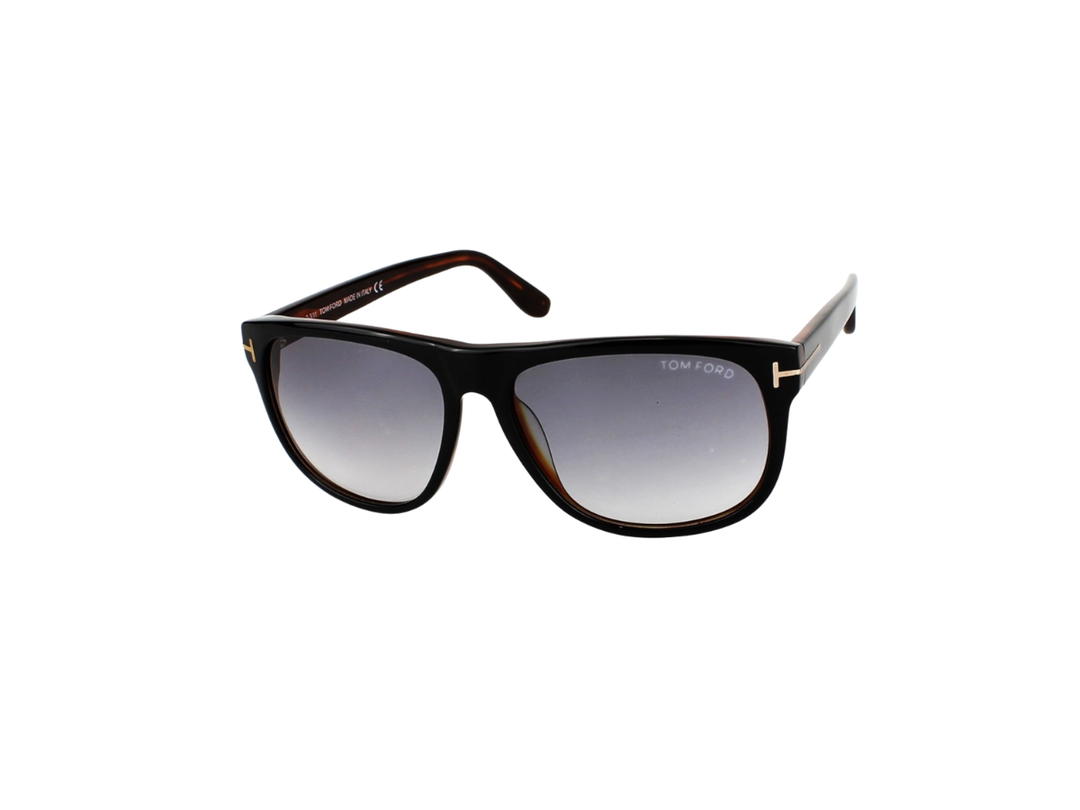 Tom Ford Tom Ford Olivier Sunglasses In Plastic Metal With Dark Grey Lens Dark Brown