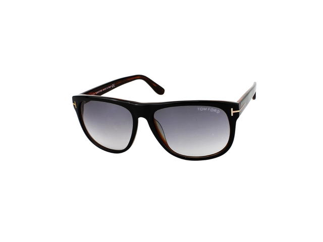 Tom Ford Tom Ford Olivier Sunglasses In Plastic Metal With Dark Grey Lens Dark Brown - view 1
