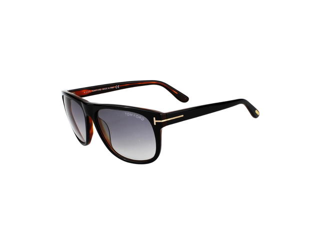 Tom Ford Tom Ford Olivier Sunglasses In Plastic Metal With Dark Grey Lens Dark Brown - view 3