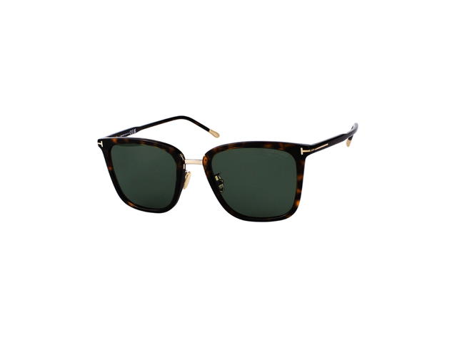 Tom Ford Tom Ford Polarized Sunglasses In Plastic Metal With Green Lens Dark Havana - view 1
