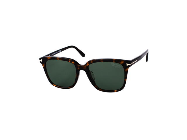 Tom Ford Tom Ford Polarized Sunglasses In Plastic With Green Lens Dark Havana - view 1