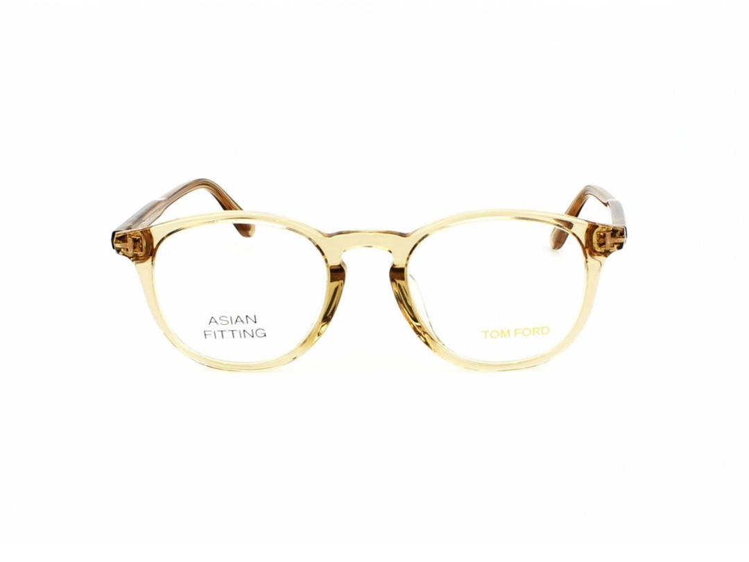 Tom Ford Tom Ford TF-5401-F-045-50 Glasses In Yellow Transparent Acetate Frame With Clear Lenses