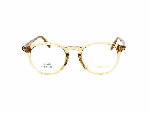 Tom Ford Tom Ford TF-5401-F-045-50 Glasses In Yellow Transparent Acetate Frame With Clear Lenses - view 1