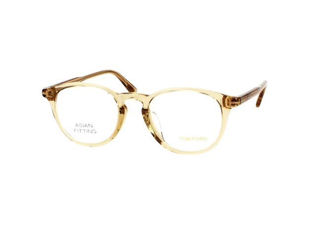 Tom Ford Tom Ford TF-5401-F-045-50 Glasses In Yellow Transparent Acetate Frame With Clear Lenses - view 2