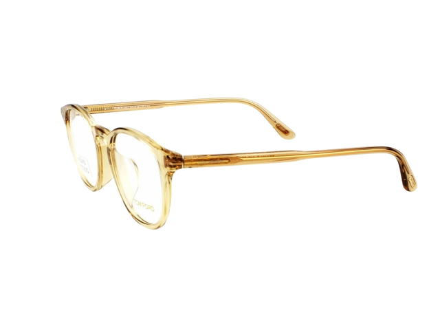 Tom Ford Tom Ford TF-5401-F-045-50 Glasses In Yellow Transparent Acetate Frame With Clear Lenses - view 3