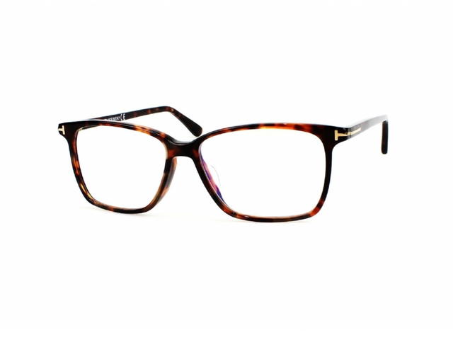 Tom Ford Tom Ford TF-5478-F-B-054-56 Glasses In Dark Brown Havana Frame With Clear Lenses - view 2
