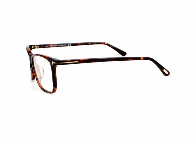 Tom Ford Tom Ford TF-5478-F-B-054-56 Glasses In Dark Brown Havana Frame With Clear Lenses - view 3