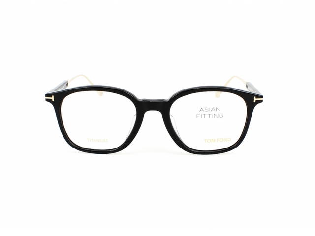 Tom Ford Tom Ford TF-5484-F-001-52 Glasses In Black-Gold Metal Frame With Clear Lenses - view 1