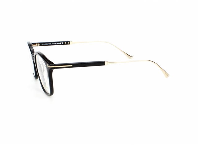 Tom Ford Tom Ford TF-5484-F-001-52 Glasses In Black-Gold Metal Frame With Clear Lenses - view 3
