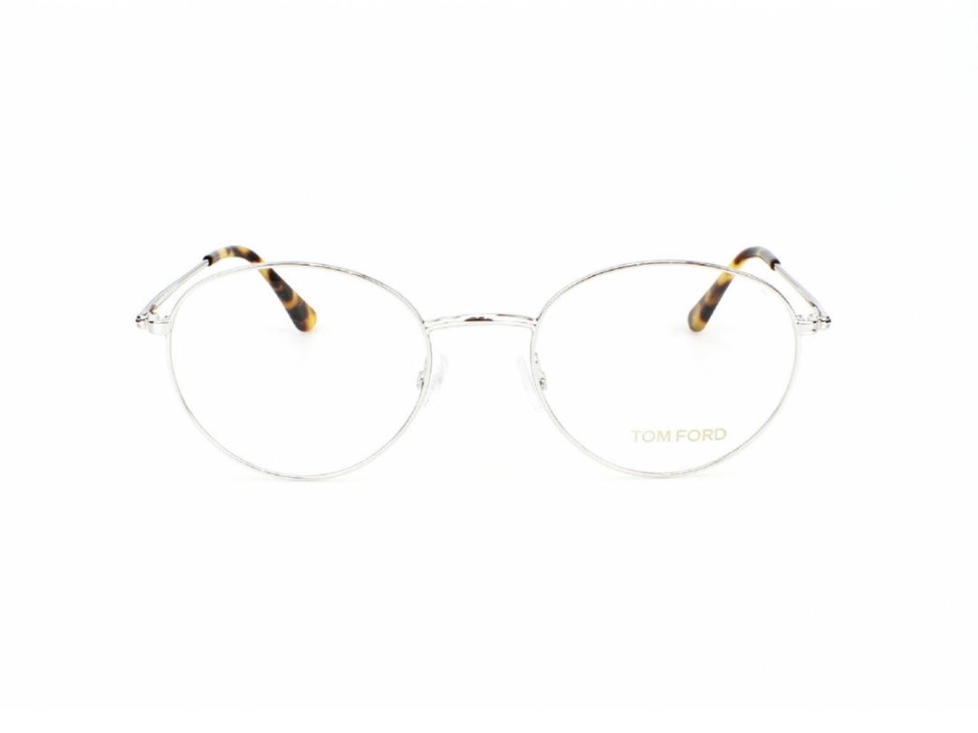 Tom Ford Tom Ford TF-5500-016-51 Glasses In Silver Metal-Havana Frame With Clear Lenses