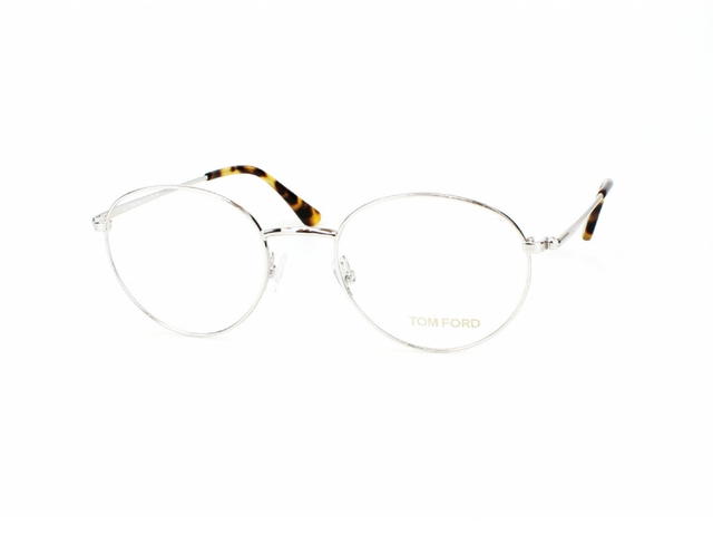 Tom Ford Tom Ford TF-5500-016-51 Glasses In Silver Metal-Havana Frame With Clear Lenses - view 2