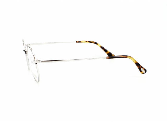Tom Ford Tom Ford TF-5500-016-51 Glasses In Silver Metal-Havana Frame With Clear Lenses - view 3