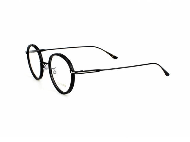 Tom Ford Tom Ford TF-5521-K-005-48 Glasses In Black Metal Frame-Silver T Logo With Clear Lenses - view 3