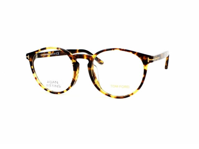 Tom Ford Tom Ford TF-5524-F-053-52 Glasses In Havana Acetate-Shiny Metal T Frame With Clear Lenses - view 2