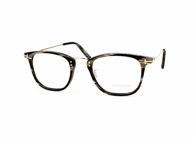 Tom Ford Tom Ford TF-5562-D-063-51 Glasses In Black-Brown Acetate Frame With Clear Lenses - view 2