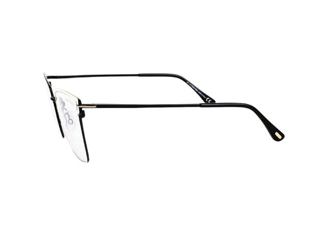 Tom Ford Tom Ford TF-5574-B-021-55 Glasses In Black-Yellow Gold Metal Frame With Clear Lenses - view 3