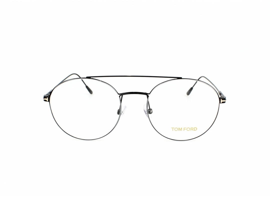 Tom Ford Tom Ford TF-5603-001-52 Glasses In Black Metal Frame-T Logo With Clear Lenses