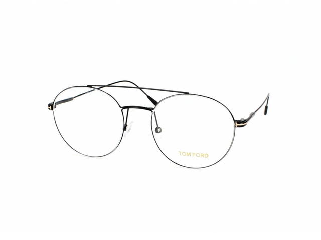 Tom Ford Tom Ford TF-5603-001-52 Glasses In Black Metal Frame-T Logo With Clear Lenses - view 2