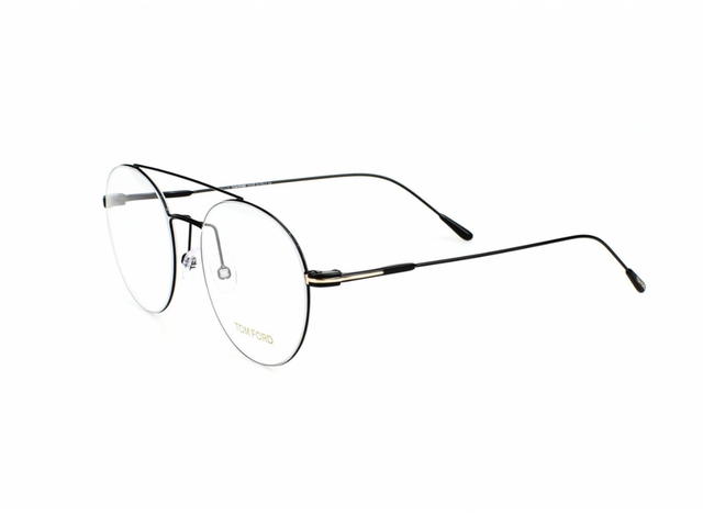 Tom Ford Tom Ford TF-5603-001-52 Glasses In Black Metal Frame-T Logo With Clear Lenses - view 3