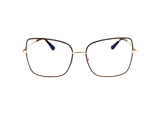 Tom Ford Tom Ford TF-5613-B-048-56 Glasses In Havana Acetate-Metal Frame With Clear Lenses - view 1