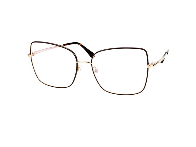 Tom Ford Tom Ford TF-5613-B-048-56 Glasses In Havana Acetate-Metal Frame With Clear Lenses - view 2