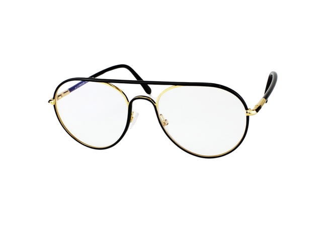 Tom Ford Tom Ford TF-5623-B-001-54 Glasses In Black-Gold Metal Frame With Clear Lenses - view 2