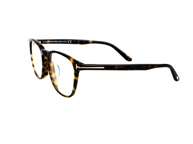 Tom Ford Tom Ford TF-5625-F-B-052-52 Glasses In Havana Acetate-Shiny Metal T Frame With Clear Lenses - view 3