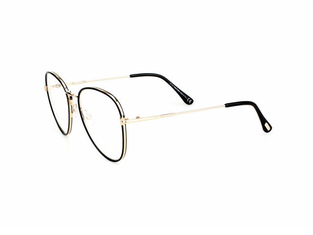 Tom Ford Tom Ford TF-5631-B-001-54 Glasses In Black Acetate-Metal Frame With Clear Lenses - view 3